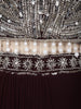 Wine Silver Sequins Embellished Design Georgette Skirt Top with Cape