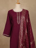 Wine Solid Design Salwar Suit With Banarasi Dupatta - Diadem