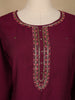 Wine Solid Design Salwar Suit With Banarasi Dupatta - Diadem