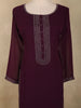Wine Stone Embellished Chiffon Salwar Suit with Dupatta