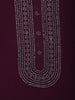 Wine Stone Embellished Chiffon Salwar Suit with Dupatta