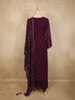 Wine Stone Embellished Chiffon Salwar Suit with Dupatta