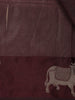 Wine Striped Design Woven Semi Tussar Saree