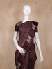 Wine Striped Design Woven Semi Tussar Saree
