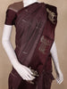 Wine Striped Design Woven Semi Tussar Saree