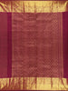 Wine Stripes Woven Pure Kanchipuram Silk Saree with Zari Border