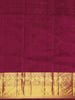 Wine Stripes Woven Pure Kanchipuram Silk Saree with Zari Border