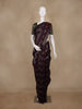 Wine Zigzag Woven Kota Cotton Saree