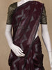 Wine Zigzag Woven Kota Cotton Saree