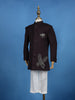 Wine Eagle Design Embroidered Polyester Sherwani and Pant Set - Diadem