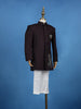 Wine Eagle Design Embroidered Polyester Sherwani and Pant Set - Diadem