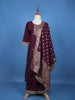Wine Floral Embroidered Georgette Salwar Suit - Diadem