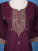 Wine Floral Embroidered Georgette Salwar Suit - Diadem