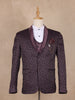 Wine Floral Designed Men's Suit for Reception - Diadem