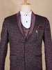 Wine Floral Designed Men's Suit for Reception - Diadem