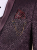 Wine Floral Designed Men's Suit for Reception - Diadem