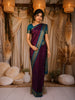 Wine Maroon  Butta Woven Design Kanchipuram Silk Saree with Zari Border
