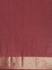 Wine Maroon Floral Butta Woven Pure Kanchipuram Silk Saree - Diadem