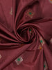 Wine Maroon Floral Butta Woven Pure Kanchipuram Silk Saree - Diadem