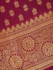 Wine Maroon Floral Design Silk Saree - Diadem