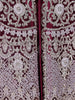 Wine Maroon Floral Embroidery Net Bridal Gown - Diadem
