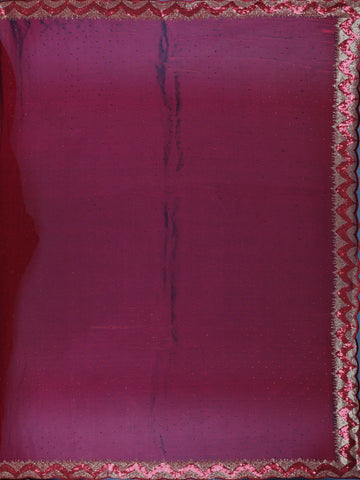 Wine Maroon Sequin Embellishment Organza Saree - Diadem