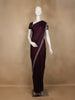 Wine Maroon Sequins Design Satin Saree - Diadem