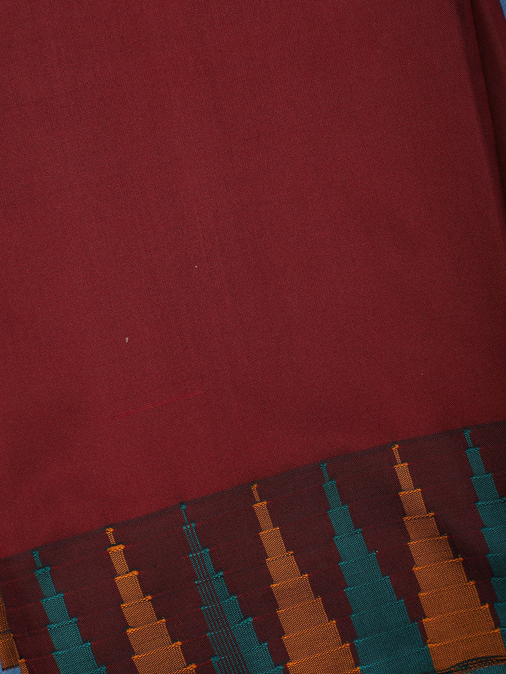Wine Maroon Zig-Zag Design Border Soft Silk Saree - Diadem