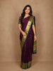 Wine Paisley Butta Woven Design Kanchipuram Silk Saree