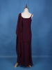 Wine Purple Scallop Beaded Embroidery Georgette Palazzo Suit - Diadem