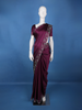 Wine Satin Silk Saree with All-Over Stone Work - Diadem