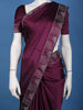 Wine Satin Silk Saree with All-Over Stone Work - Diadem