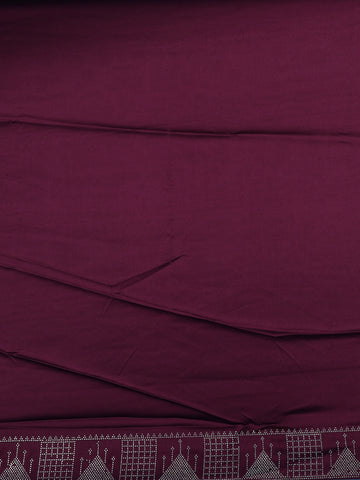 Wine Satin Silk Saree with All-Over Stone Work - Diadem