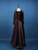 Wine Sequin Designed Satin Kids Gown - Diadem
