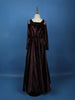 Wine Sequin Designed Satin Kids Gown - Diadem