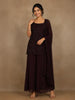Wine Sequins Design Georgette Palazzo Suit with Dupatta