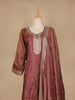 Woodrose Pink Dot Designed Tissue Silk Gown