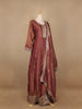 Woodrose Pink Dot Designed Tissue Silk Gown
