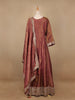 Woodrose Pink Dot Designed Tissue Silk Gown