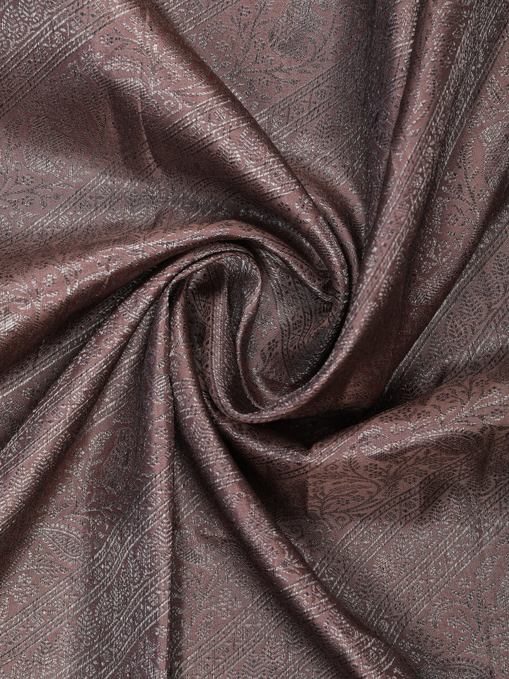 Woodrose Pink Floral Woven Pure Kanchipuram Silk Saree - Diadem