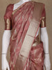 Woodrose Pink Floral Woven Pure Kanchipuram Silk Saree - Diadem