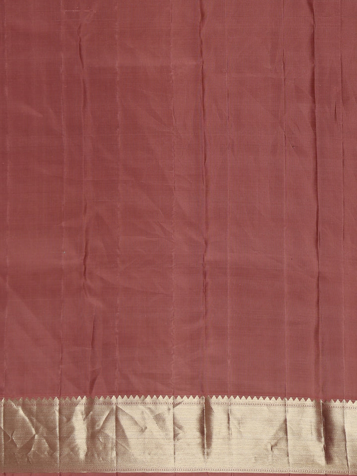 Woodrose Pink Floral Woven Pure Kanchipuram Silk Saree - Diadem