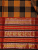 Yellow And Black Checkered Design Pure Kanchipuram Silk Saree