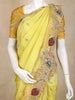 Yellow  Banarasi Saree with Floral Design And Designer Border