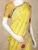Yellow  Banarasi Saree with Floral Design And Designer Border