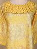Yellow Brocade Printed Design Cotton Kurti