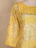 Yellow Brocade Printed Design Cotton Kurti