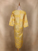 Yellow Brocade Printed Design Cotton Kurti