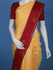 Yellow Checked Woven Pure Kanchipuram Silk Saree - Diadem