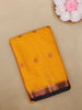 Yellow Checks Woven Design Mysore Silk Saree With Contrast Black Border